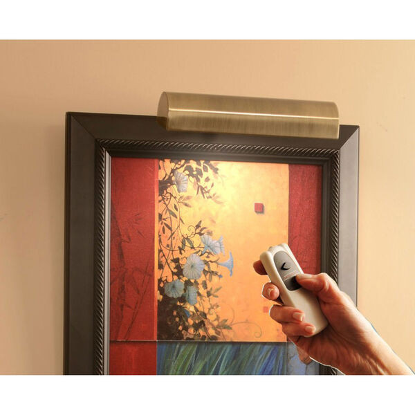 Slimline Antique Brass 8 Inch Cordless LED Remote Control Picture Light | Bellacor