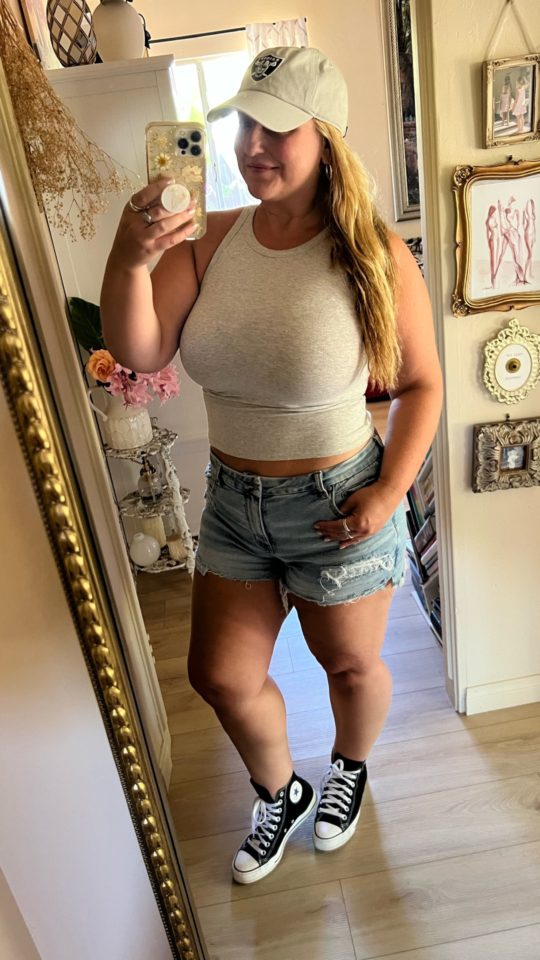 Best cotton racer back Tank with racer back bra took me forever to find!! Obsessed 
Size L tank
Size 14 short 

#LTKStyleTip #LTKActive #LTKMidsize