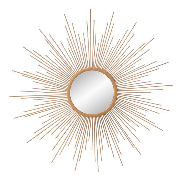 30" Gold Spoked Sunburst Wall Accent Mirror | Walmart (US)