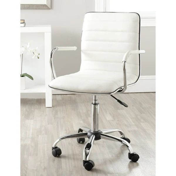 Safavieh Jonika White Adjustable Height Desk Chair - 22.4" x 19.9" x 35.9" | Bed Bath & Beyond