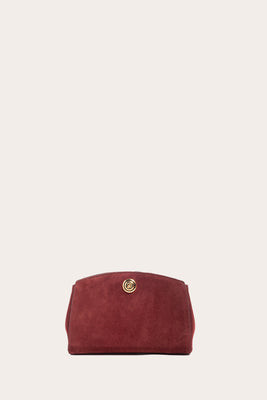 Pushlock Clutch Maroon Suede | LITTLE LIFFNER