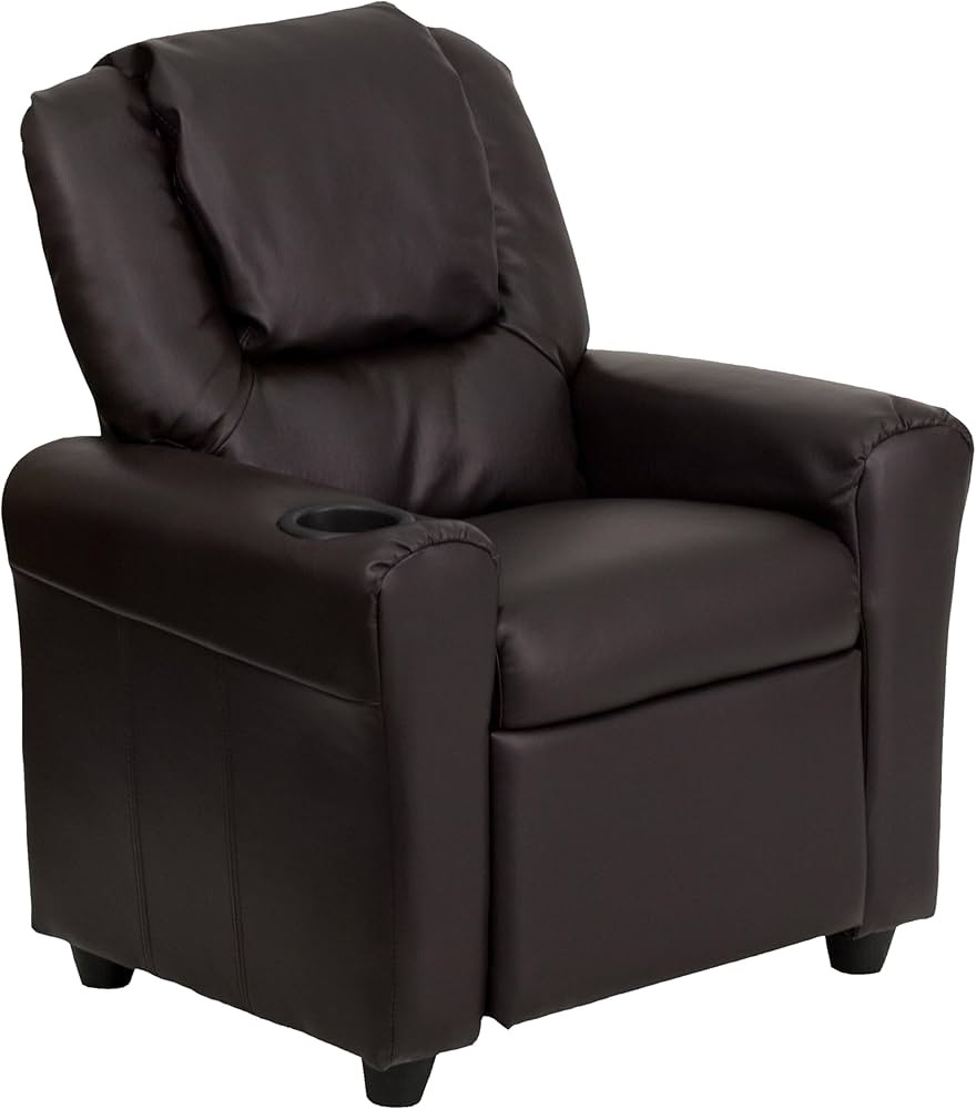 Flash Furniture Vana LeatherSoft Kids Recliner with Cup Holder, Headrest, and Safety Recline, Con... | Amazon (US)