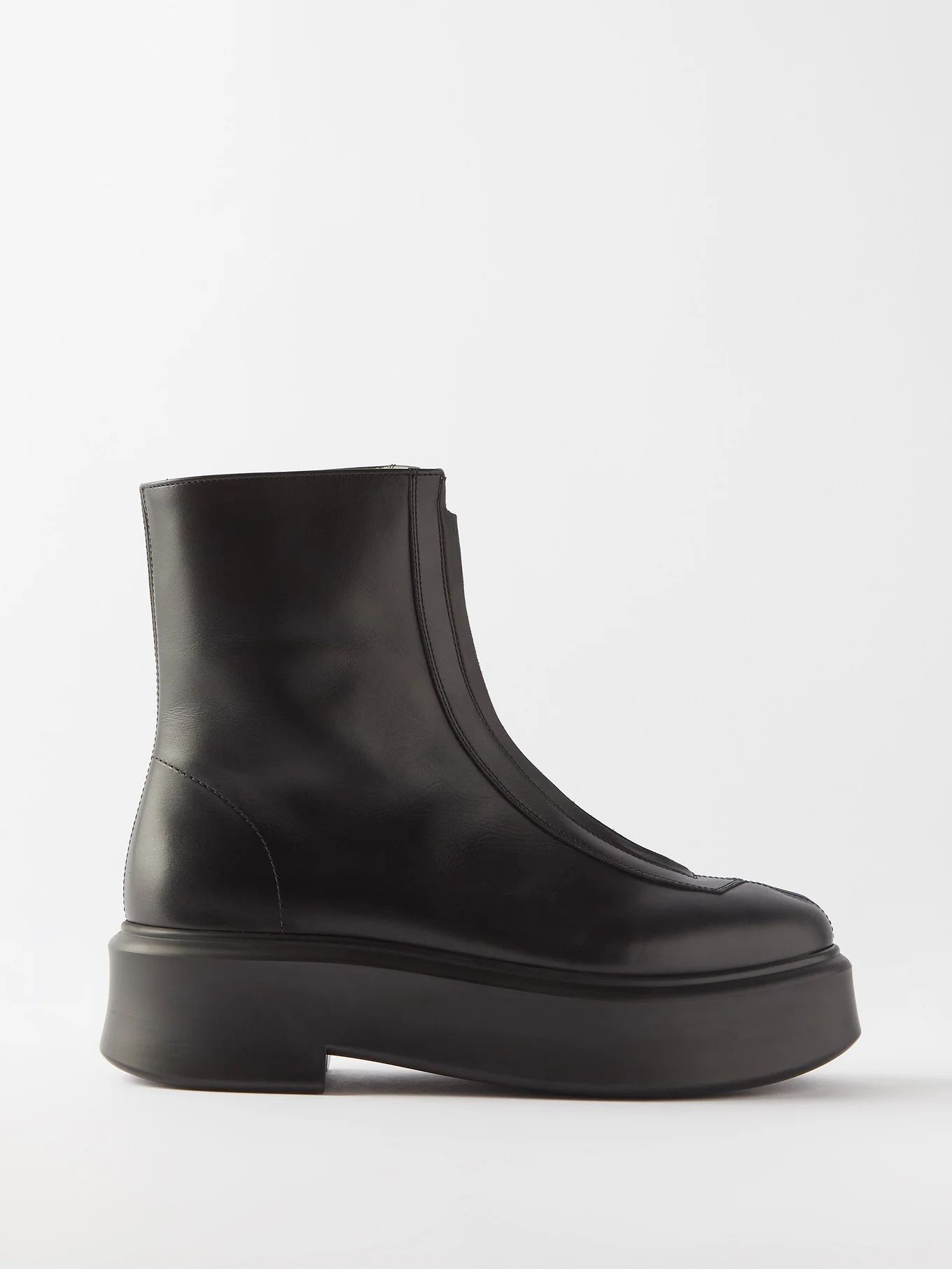 Zip-front leather ankle boots | The Row | Matches (UK)