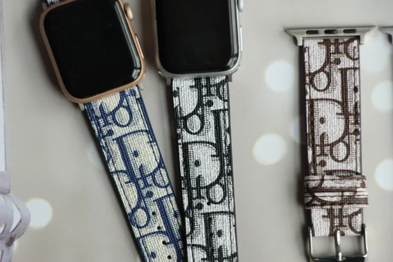 Handmade Apple Watch Band Leather Apple watch series 6 5 4 3 2 1 38/40mm 42/44mm Dior | Etsy (US)