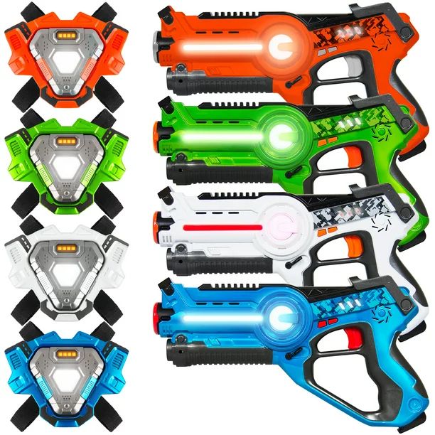 Best Choice Products Set of 4 Infrared Laser Tag Guns & Vest Set for Kids & Adults - Orange/Green... | Walmart (US)