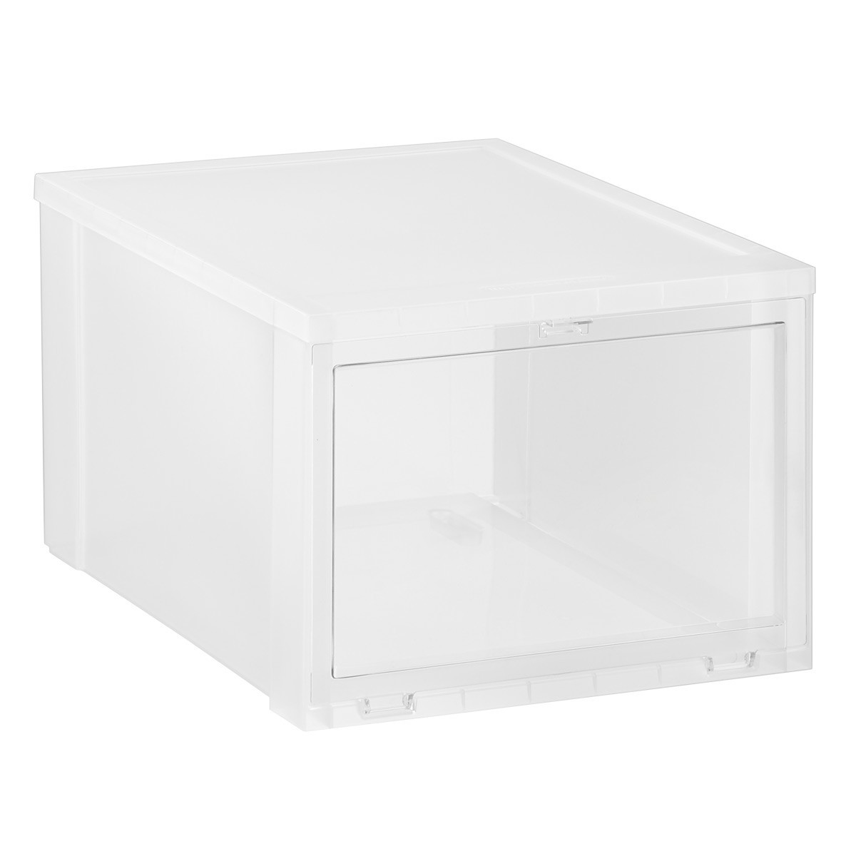 X-Large Drop-Front Shoe Box Translucent | The Container Store