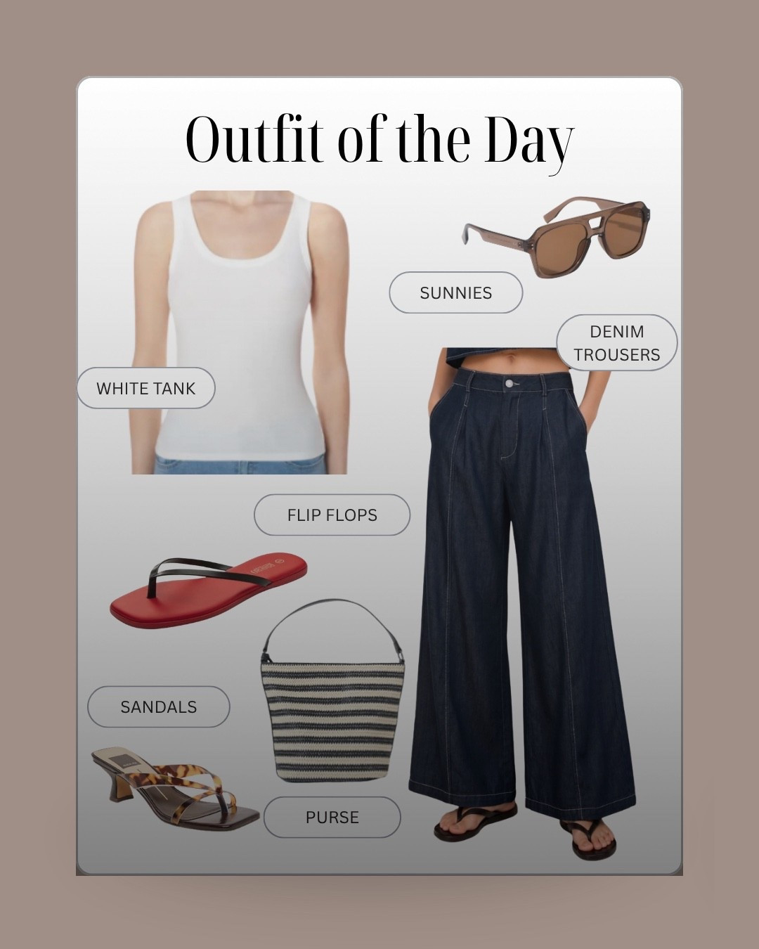 The outfit formula I’m wearing on repeat lately 🤍
Relaxed denim, a great white tank, chic sunnies, and easy accessories. Effortless summer style without trying too hard.

#LTKStyle #LTKOver40 #SummerStyle #WideLegDenim #EffortlessStyle #CapsuleWardrobe #EverydayStyle #ChicStyle #MomStyle #FashionOver40 #LTKFinds #CasualChic #WearOnRepeat #ElevatedBasics #SummerOutfitIdeas

#LTKOver40 #LTKSeasonal #LTKootd
