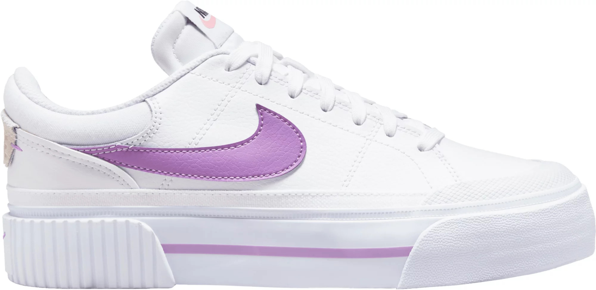 Nike Women's Court Legacy Lift Shoes, Size 11, White/Pure Purple | Dick's Sporting Goods