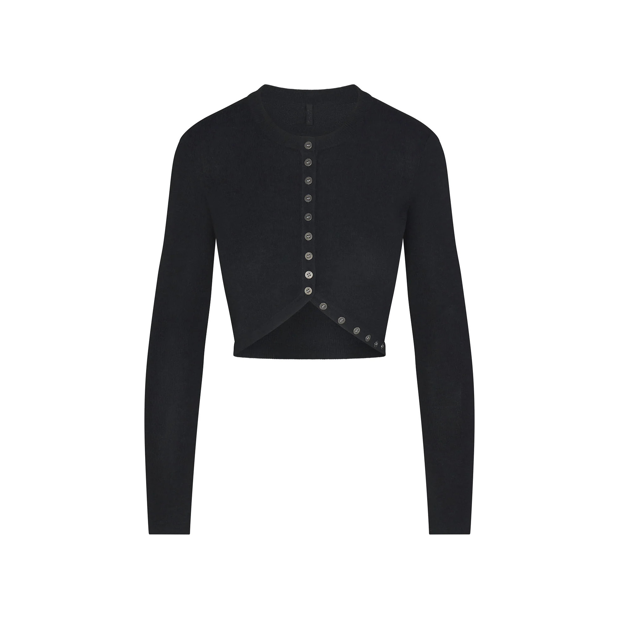 ESSENTIAL SWEATERS ROUNDED CROPPED CARDIGAN | ONYX | SKIMS | SKIMS (US)