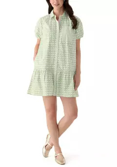 Crown & Ivy™ Women's Printed Flounce Hem Shirtdress | Belk