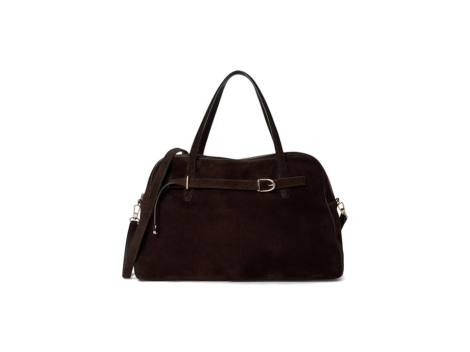 Madewell Suede Lg Belted Satchel Shoulder Women's Handbags Dark Carob, Leather | Zappos