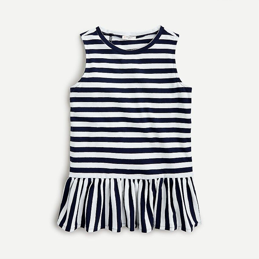 Girls' ruffle-back tank in stripe | J.Crew US