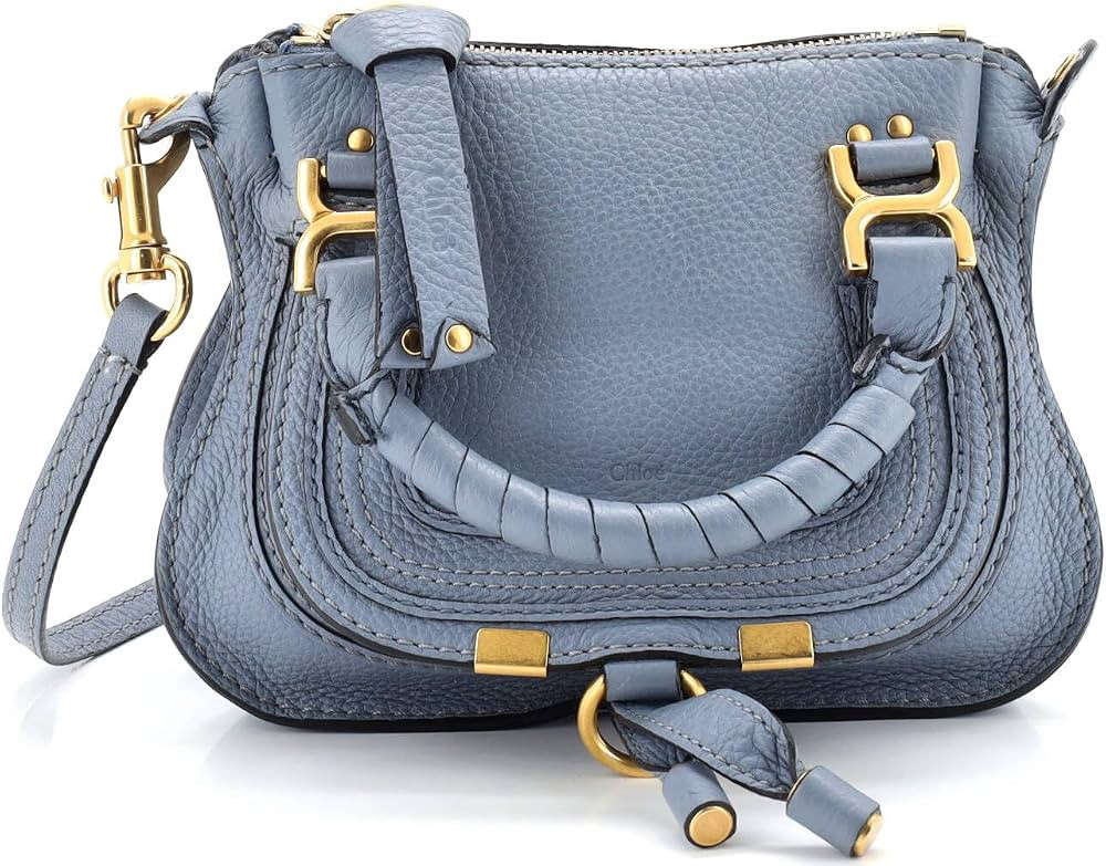 Chloe  
               Pre-Loved Marcie Satchel Leather Baby, Blue | Amazon (US)