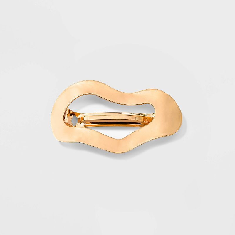 Swirly Oval Metal Hair Barrette - A New Day™ Gold | Target
