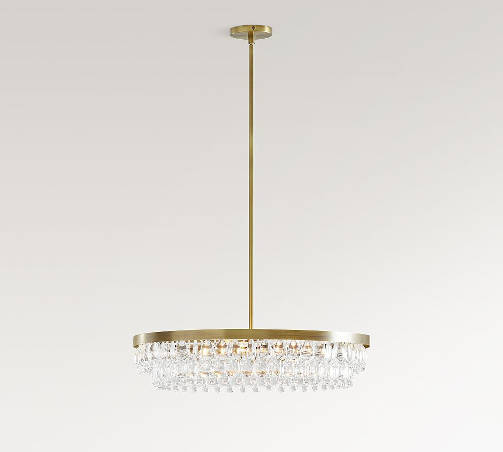 Clarissa Modern Round 28"" Chandelier, Vintage Brass | Pottery Barn (US)
