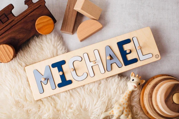 Wooden Name Puzzle With Pegs Independently Tested Child Safe - Etsy | Etsy (US)