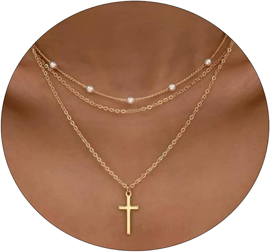 ASCOMY Layered Necklaces for Women, Dainty Gold Necklace 14K Gold Plated Herringbone Necklace for... | Amazon (US)