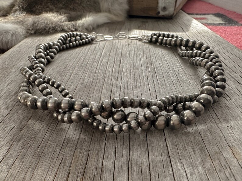 Handmade Navajo Pearl Necklace With 5, 6, and 8mm Beads 3-strand Choose Length - Etsy | Etsy (US)
