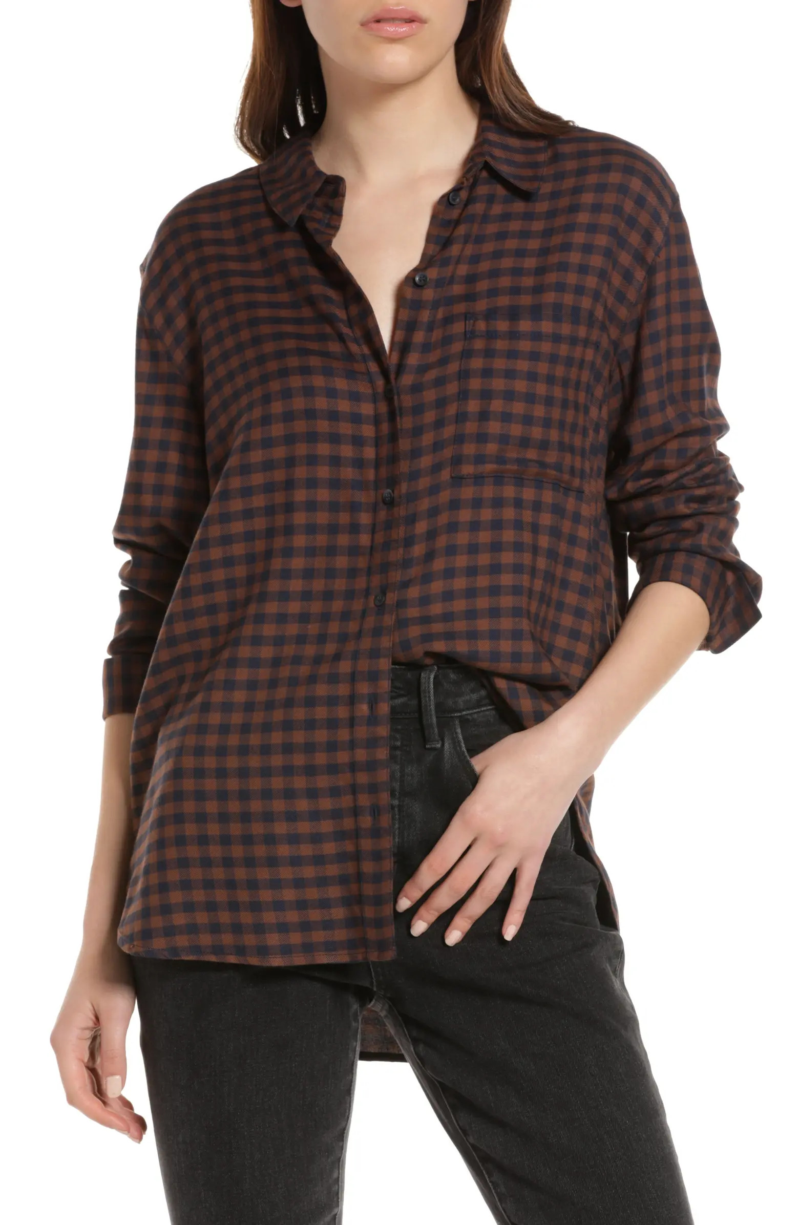 Treasure & Bond Plaid Boyfriend Shirt | Nordstrom | Nordstrom