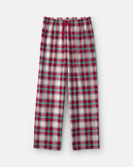 Adult Christmas Plaid Fleece Loose Fit Pajama Bottoms - Red/Green | Carter's | Carter's Inc