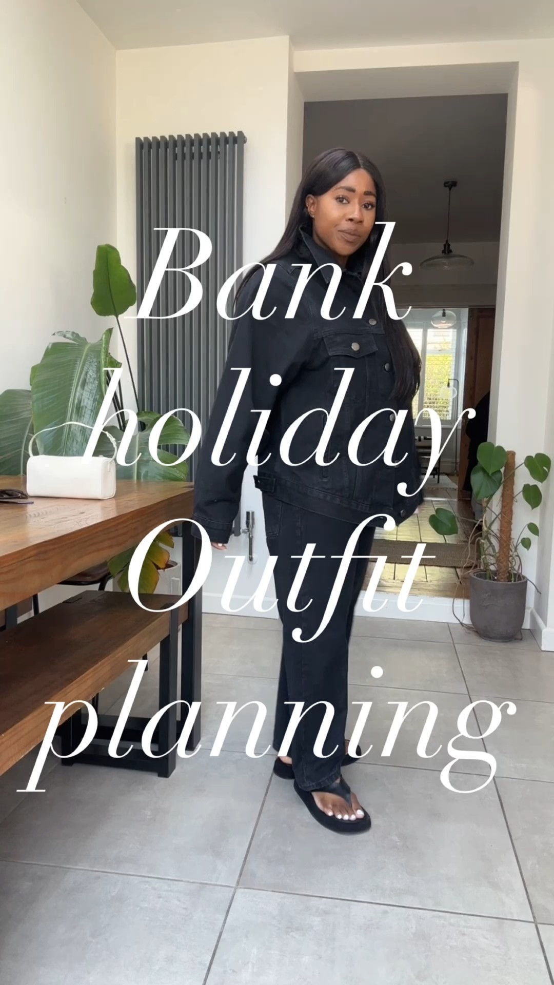 Bank holiday outfit planning! 📝 

I have a few things planned for the long weekend & in true me fashion I like to preplan all of my outfits for the weekend to avoid those ‘I don’t know what to wear’ moments . I really find that it takes the stress out of getting dressed and really helps when I need to get out of the house quickly. 

I am spending time with friends and family, I have a breakfast date planned, but spending a lot of time in doors with family for a few gatherings with some countryside walks. My outfits reflect this. As always they are comfy, includes denim, leather and easy to Chuck on jackets. There is definitely flexibility where I may swap out  sandals for trainers, smaller bags for cross body bags and maybe add a thermal layer if needed.

