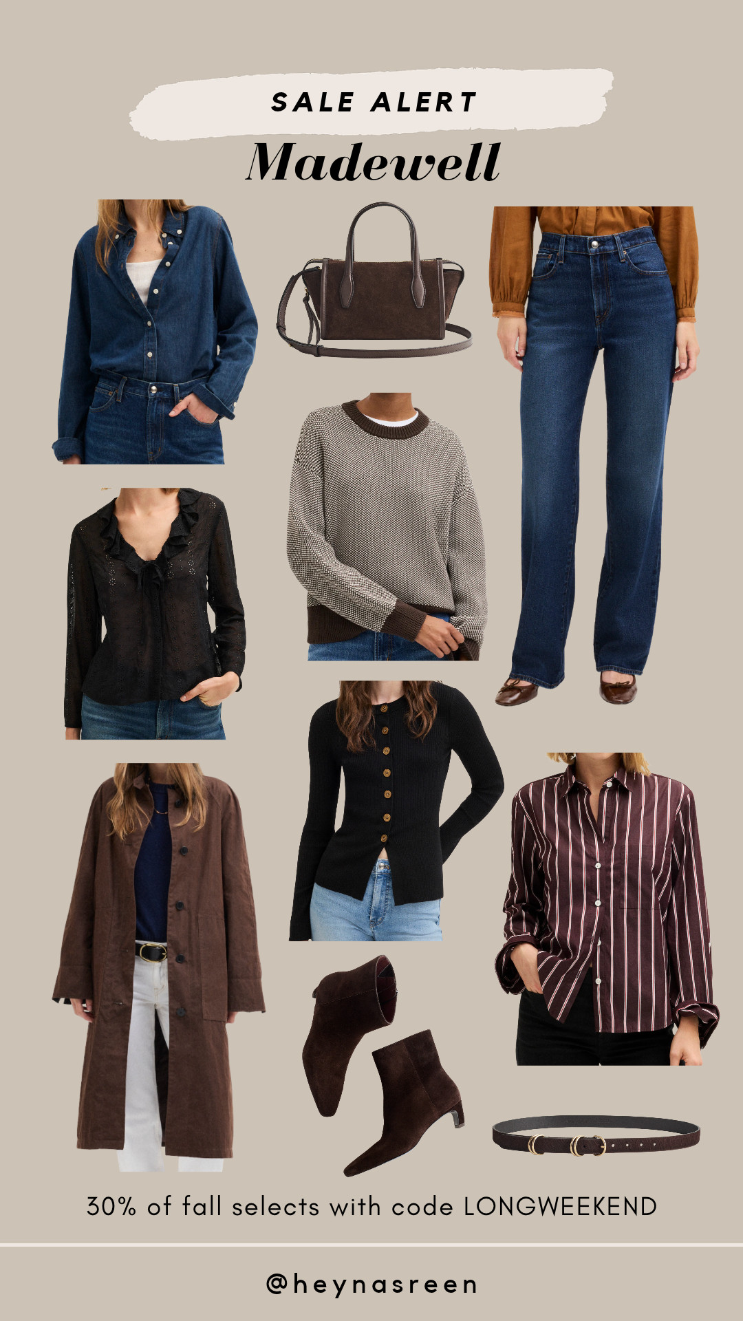 Madewell sale! Get 30% off fall selects with code LONGWEEKEND.