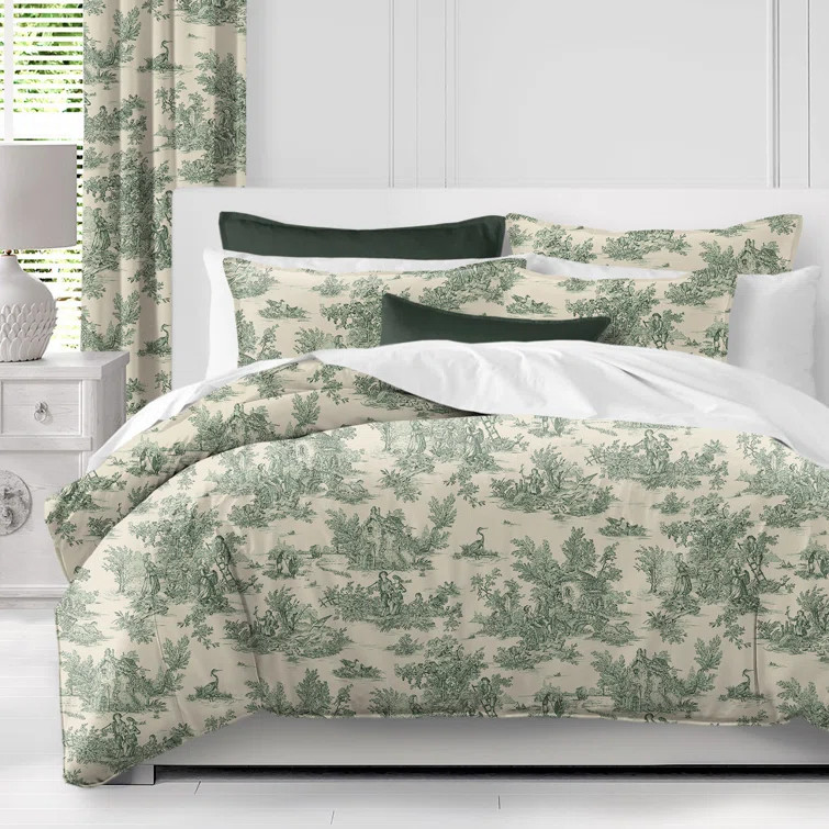 Toile De Jouy Standard Cotton Duvet Cover Set | Wayfair North America
