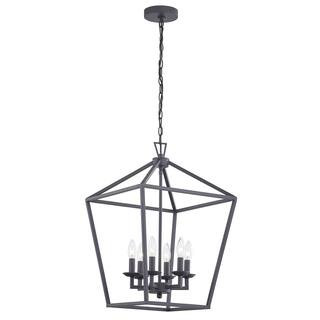 Pia Ricco(Brand Rating: 4.7/5)6-Light Matte Black Lantern Drum Chandelier(7) | The Home Depot