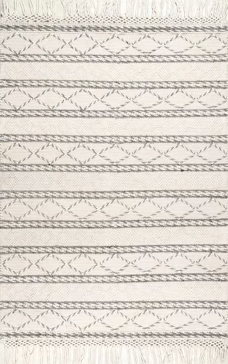 Ivory Textured Diamond 4' x 6' Area Rug | Rugs USA