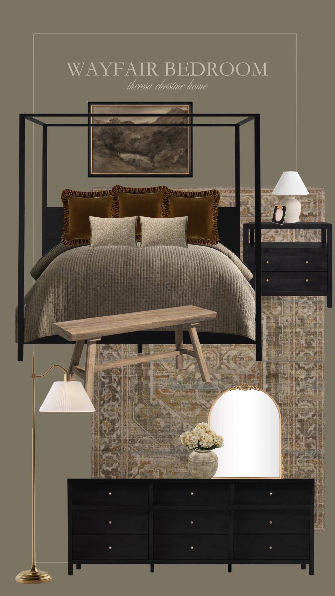 Moody wayfair bedroom inspiration 🤎 Neutral home, vintage home, modern home, moody home 

#LTKHome