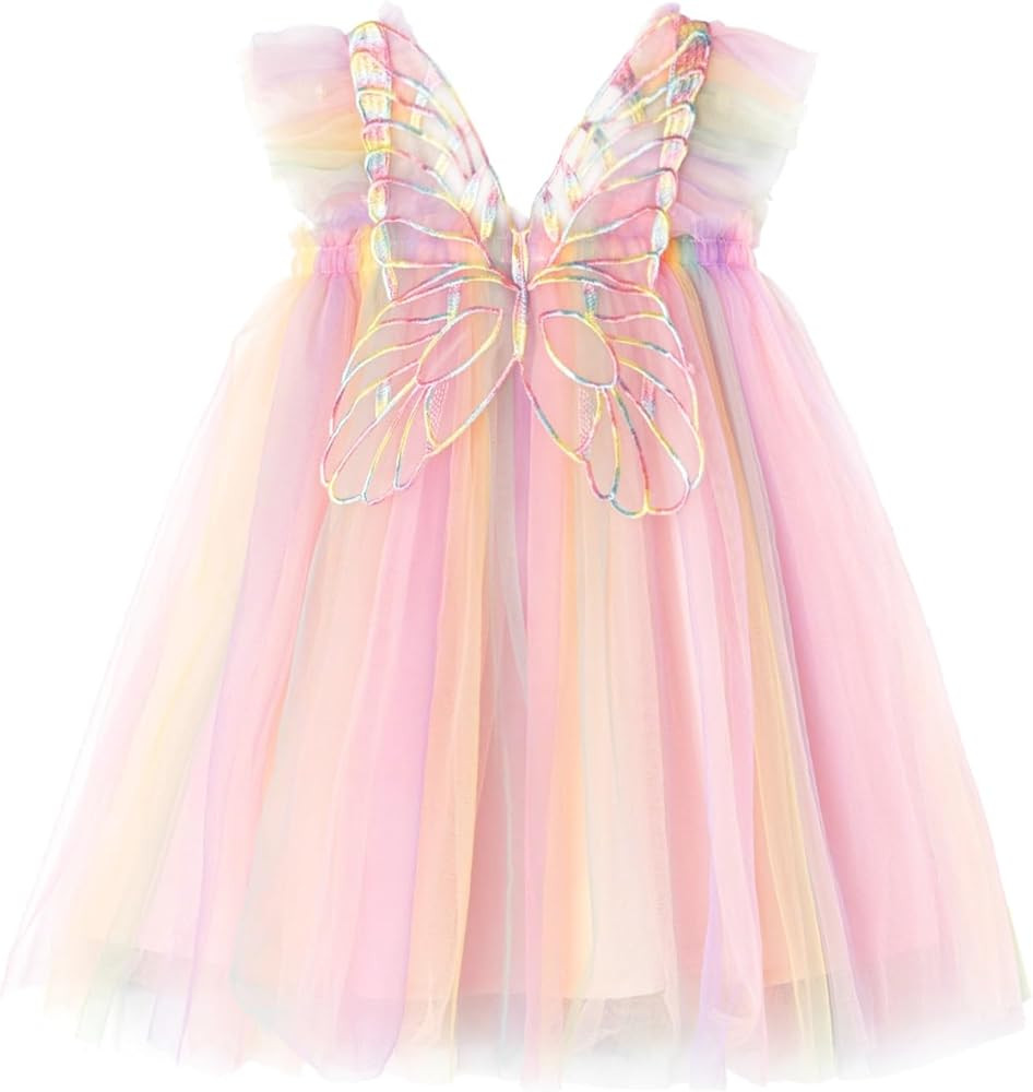 Miipat Baby Girls Tulle Dress Sleeveless Floral Butterfly Tutu Dress Toddler Girls Birthday Party... | Amazon (US)