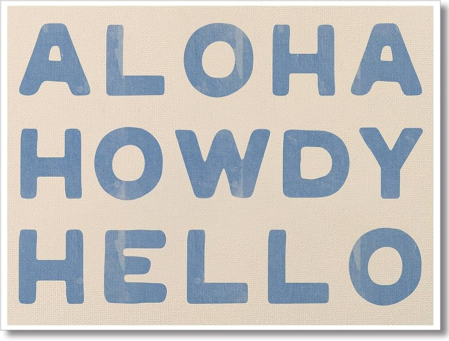 SELF FIND Retro Aloha Howdy Hello Canvas Wall Art Coastal Cowgirl Aesthetic Posters Trendy Preppy... | Amazon (US)