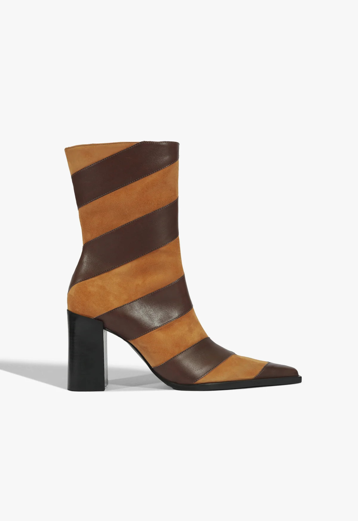 Brown Chevron Leather Boot Raffaela | SCHUTZ | Schutz (US)