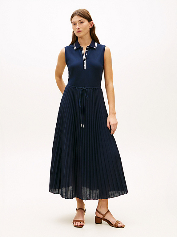 1985 Pleated Sleeveless Midi Polo Dress | Tommy Hilfiger UK