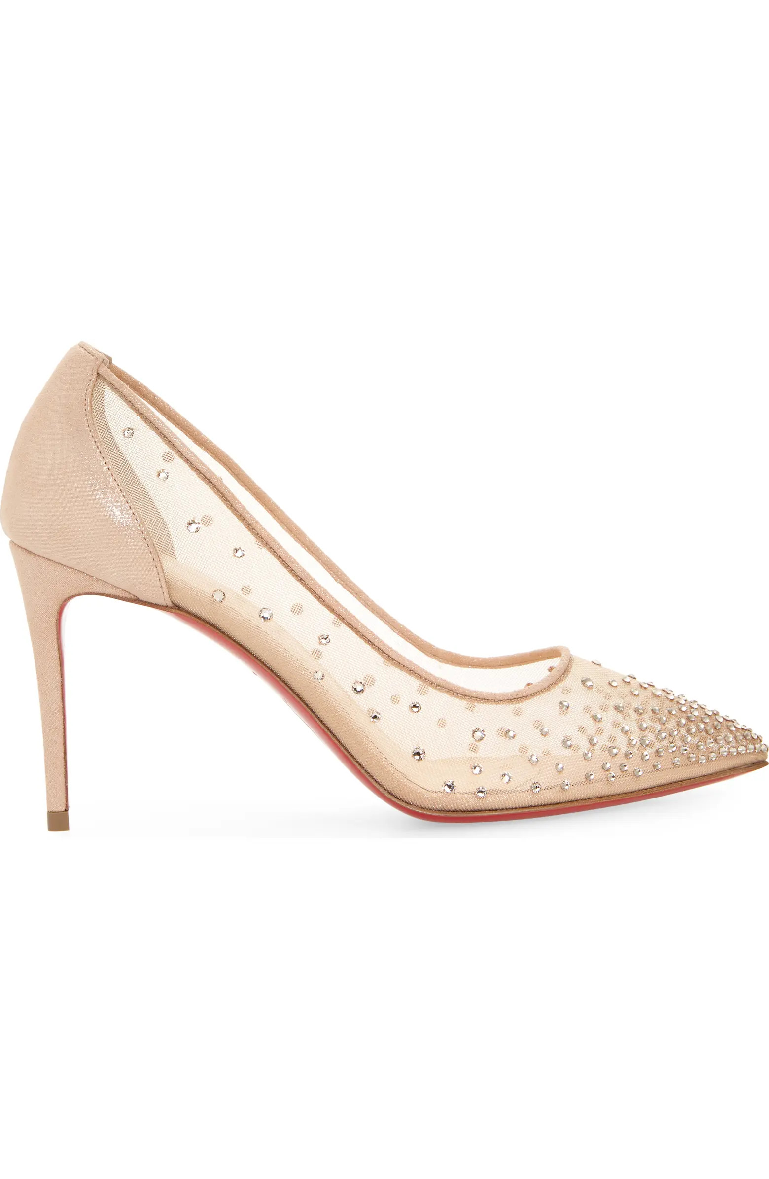 Christian Louboutin Follies Crystal Embellished Mesh Pointed Toe Pump (Women) | Nordstrom | Nordstrom