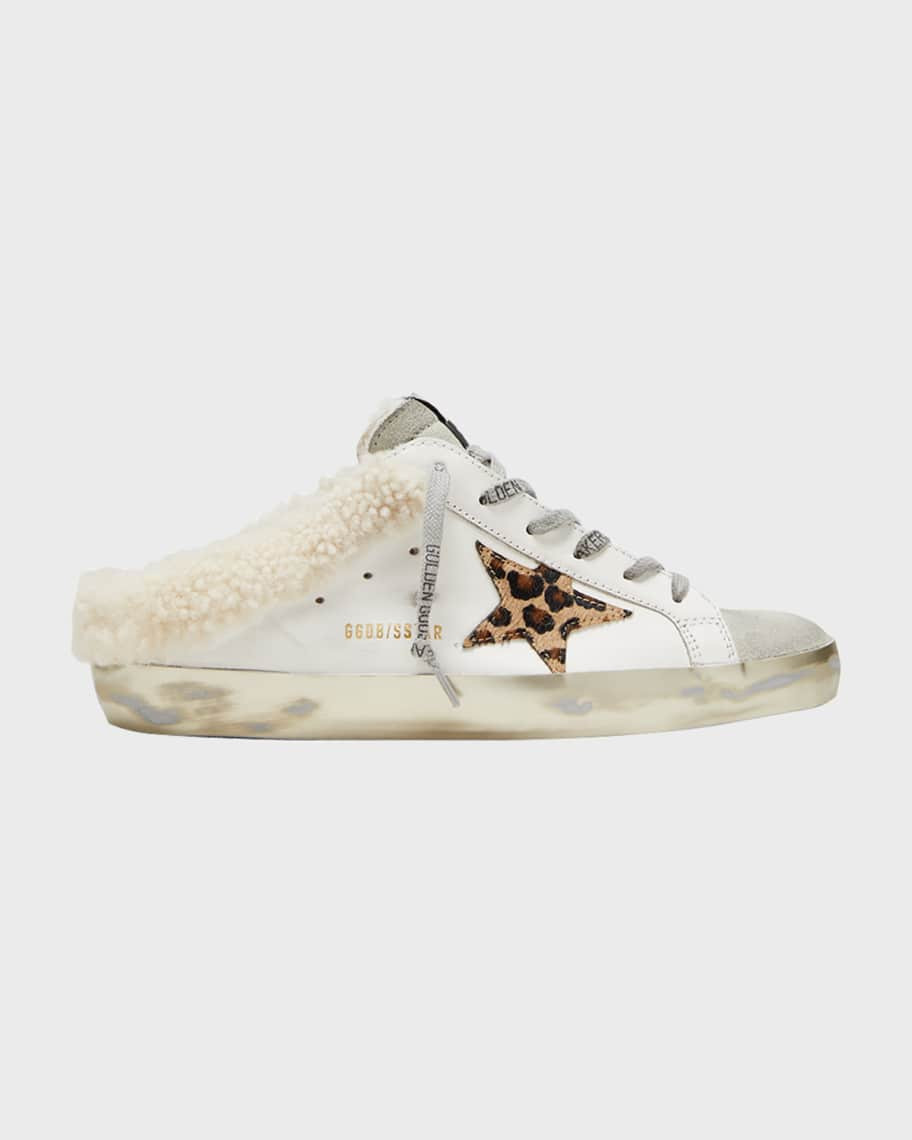 Golden Goose Superstar Sabot Leather Shearling Sneakers | Neiman Marcus