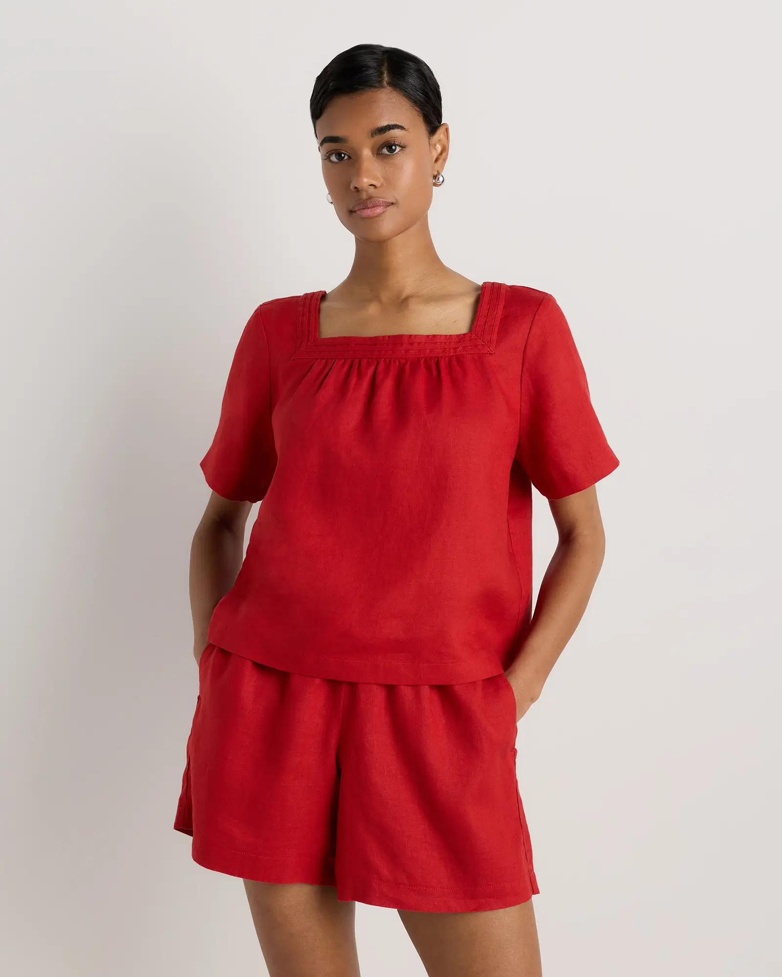 100% European Linen Square Neck Swing Top | Quince