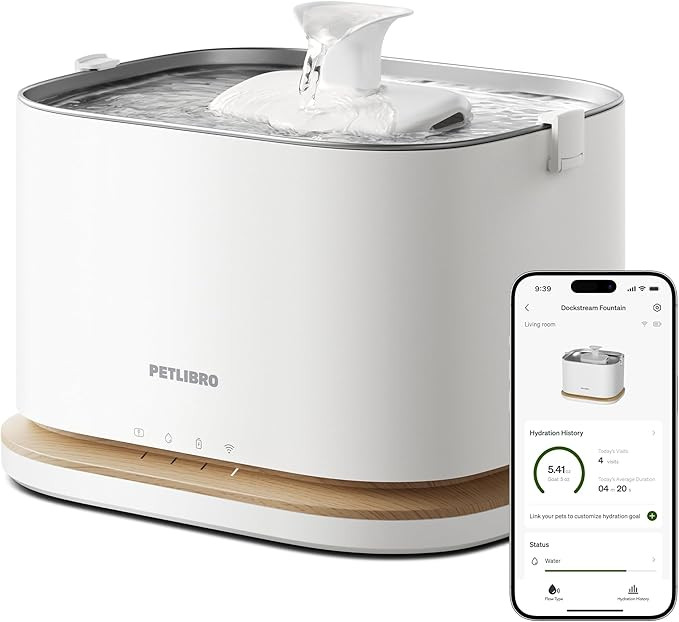 PETLIBRO Upgrade Cat Water Fountain, Cordless Cat Fountain Battery Operated, App Monitoring 3L/10... | Amazon (US)