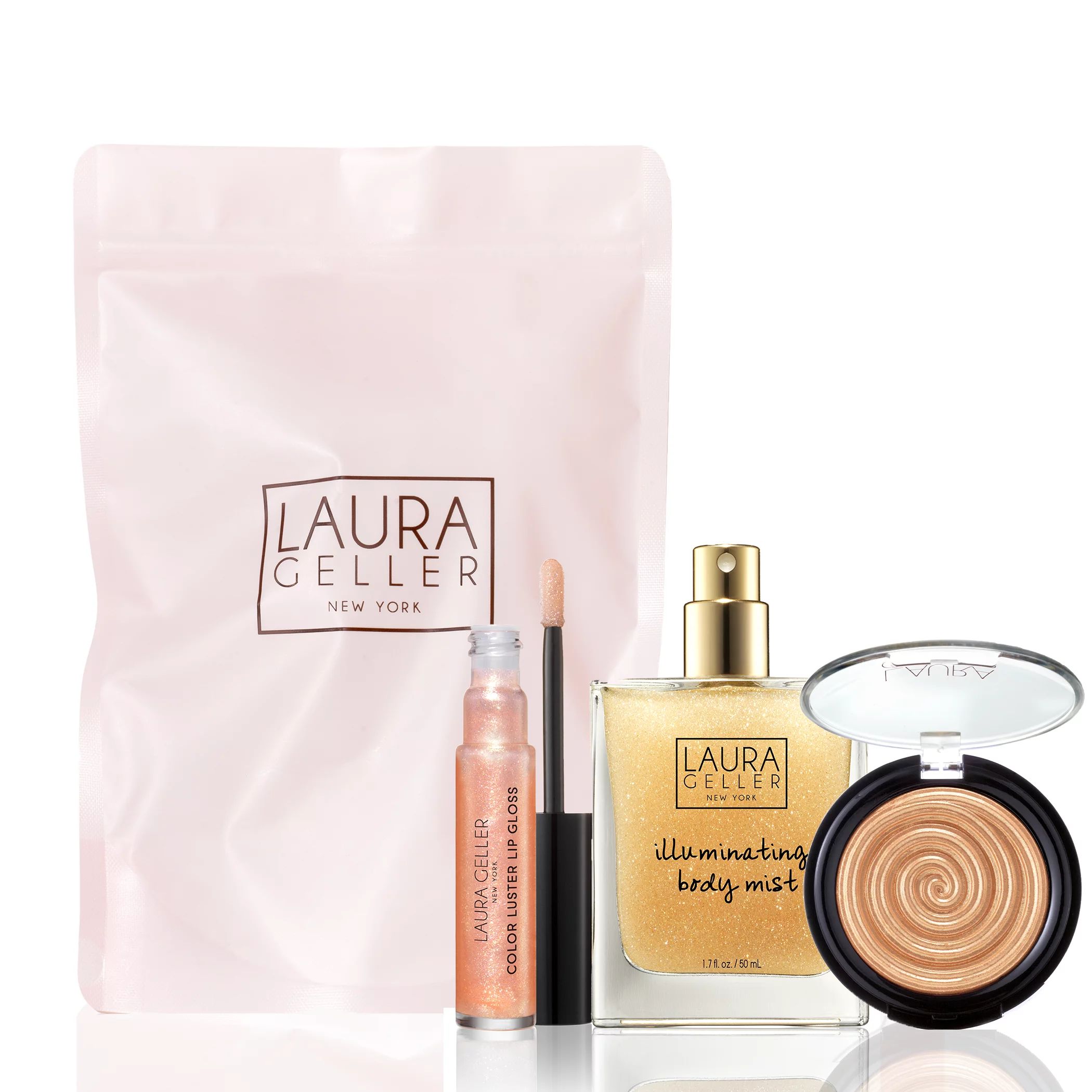 ($80 Value) Laura Geller Gilded Honey Best Sellers Makeup Gift Set - Highlighter Makeup, Lip Glos... | Walmart (US)
