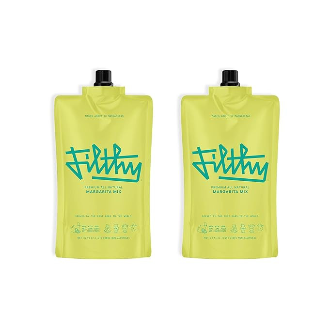 Filthy Margarita Mix, Premium Cocktail Mixer, All-Natural, Non-GMO, Vegan & Gluten-Free, Made wit... | Amazon (US)