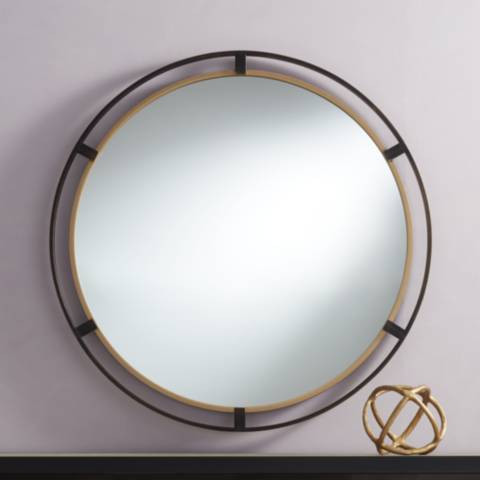 Uttermost Starbird Bronze and Gold 34" Round Wall Mirror | Lamps Plus