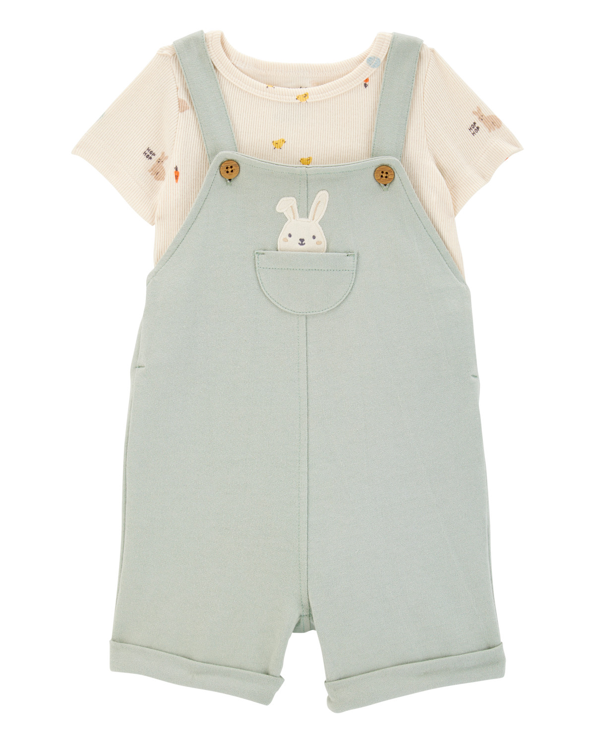 Baby 2-Piece Tee & Bunny Shortall Set - Green - Carter's | Carter's | Carter's Inc
