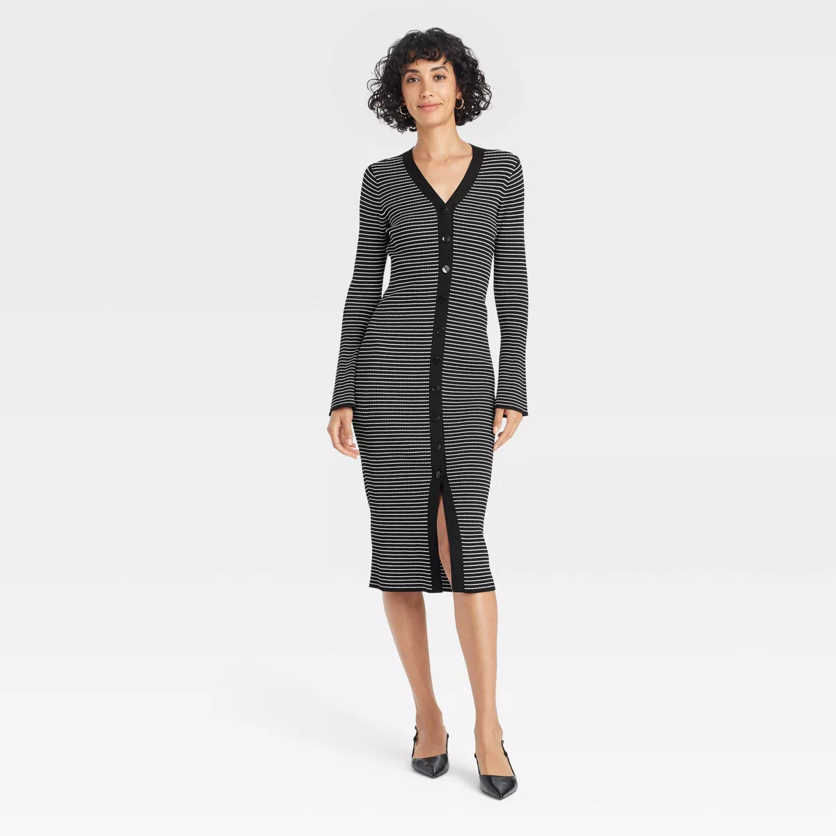 Women's Bell Long Sleeve Midi Sweater Dress - A New Day™ | Target