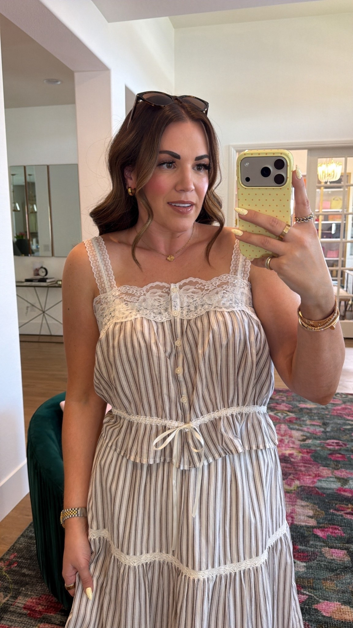 curvy midsize casual spring outfit 🤎 wearing size large in top (could have sized down, generous sizing!) and size medium in maxi skirt  

#LTKMidsize #LTKSeasonal