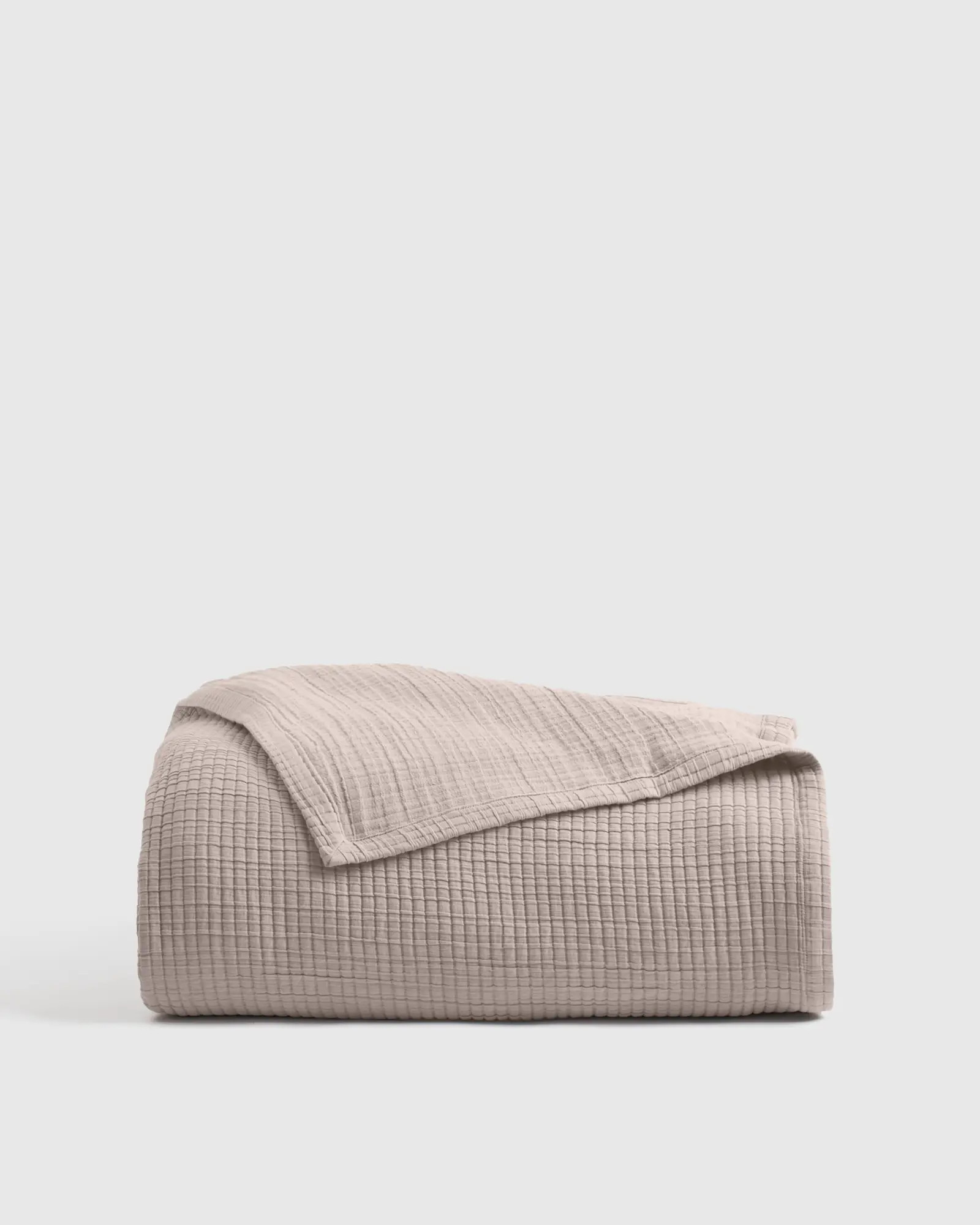 Organic Ribbed Cotton Coverlet in Sand | Quince