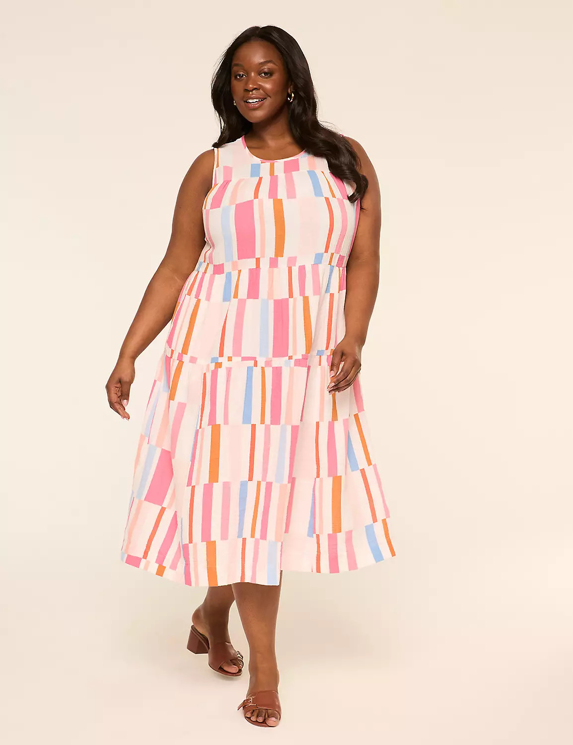 Gauze Tiered Midi Dress | LaneBryant | Lane Bryant (US)