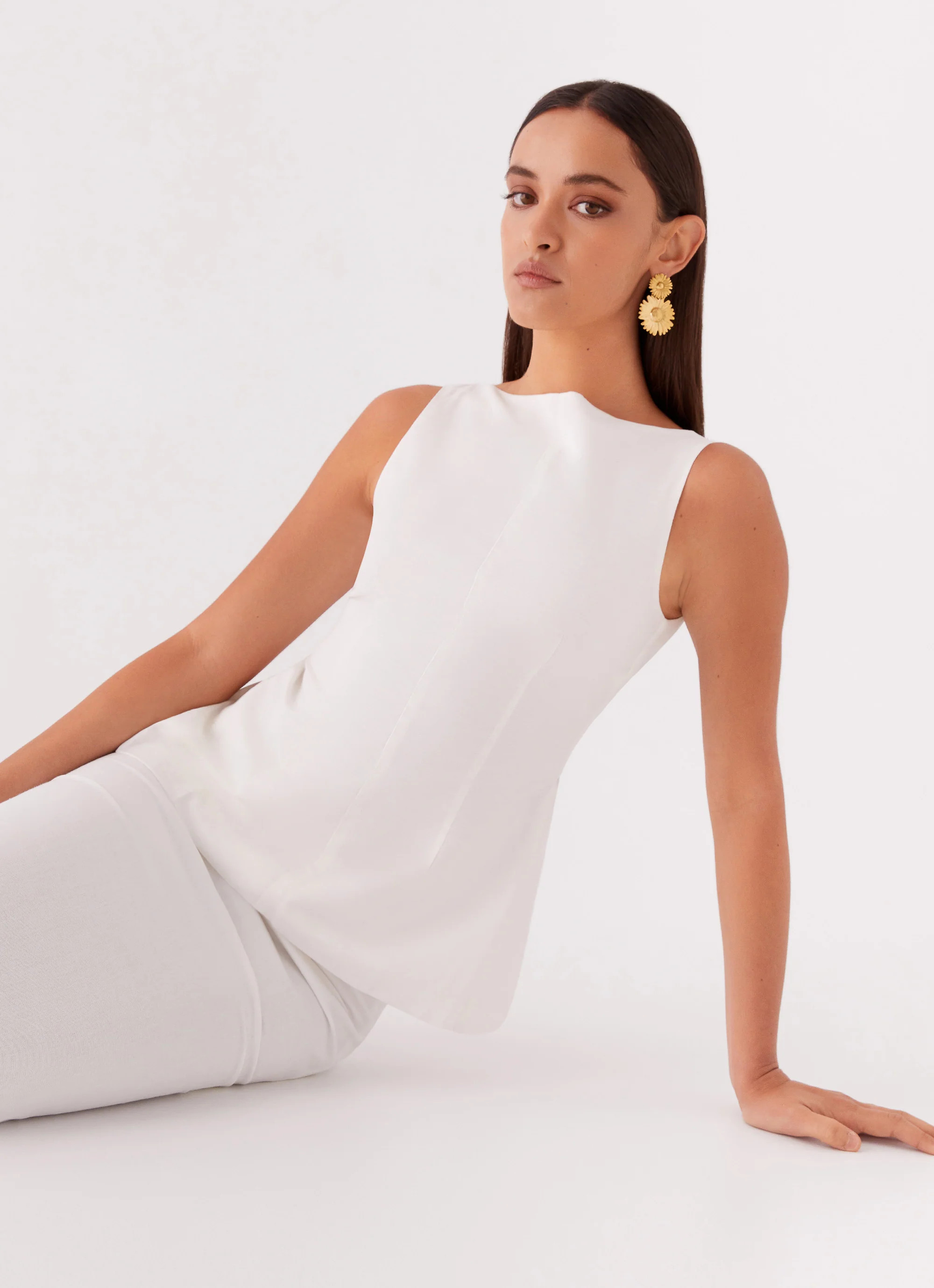 Mooney Linen Top - White | Peppermayo (Global)