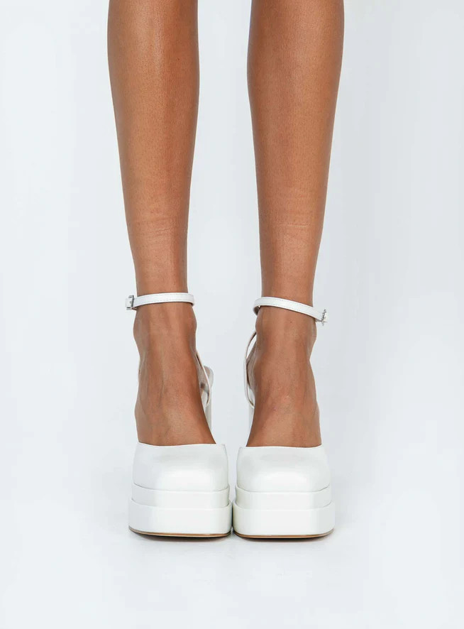 Alto Platform Heels Matte White | Princess Polly US