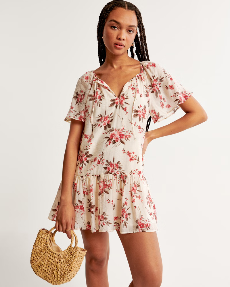 Women's Floaty Trapeze Mini Dress | Women's Clearance | Abercrombie.com | Abercrombie & Fitch (US)