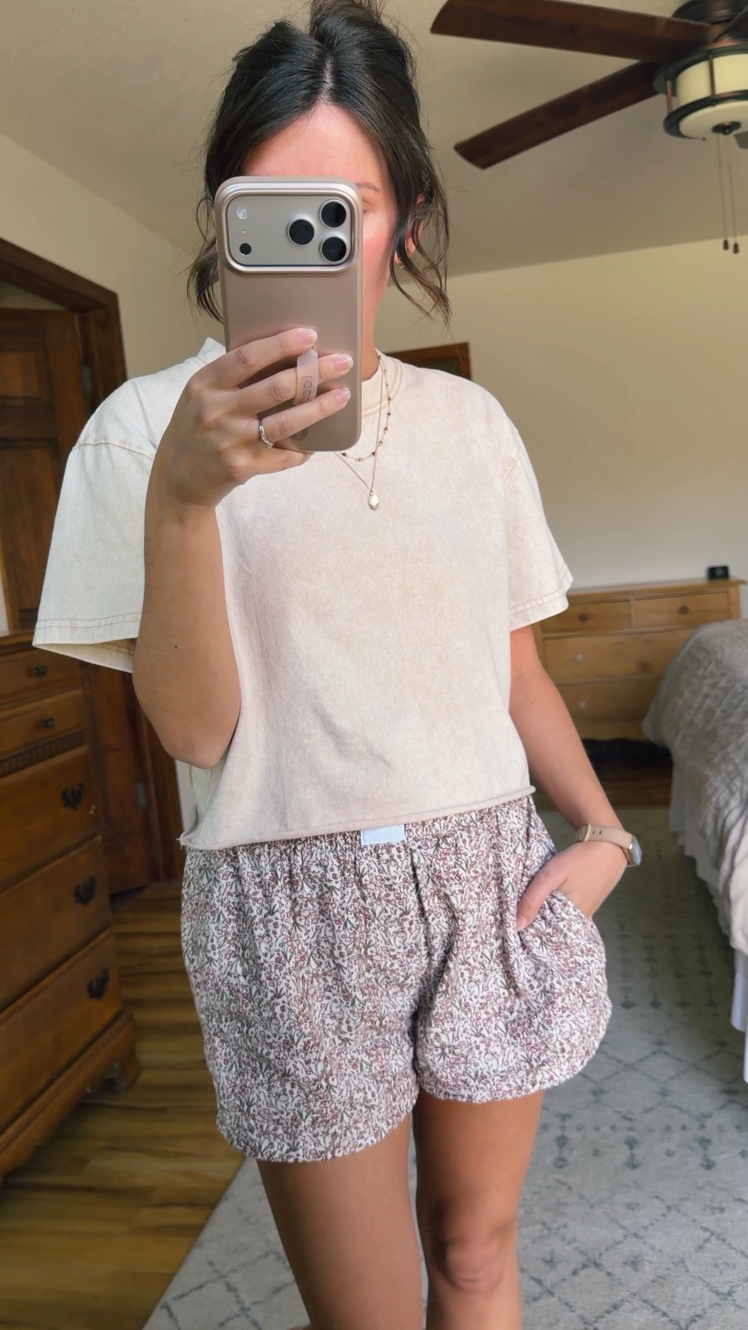 70° out so I’m wearing shorts and sandals☀️ 

size xs in my boxer shorts and small in my tee! My croc sandals are size 6 and so comfy!🤍🙌🏽




#LTKmomlife #LTKPetite #LTKootd